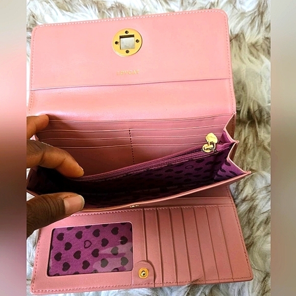 Lovcat DivaTrifold Multicard Holder  Clutch Wallet purse.Irridescent Blush Pin🌴 - Picture 4 of 10